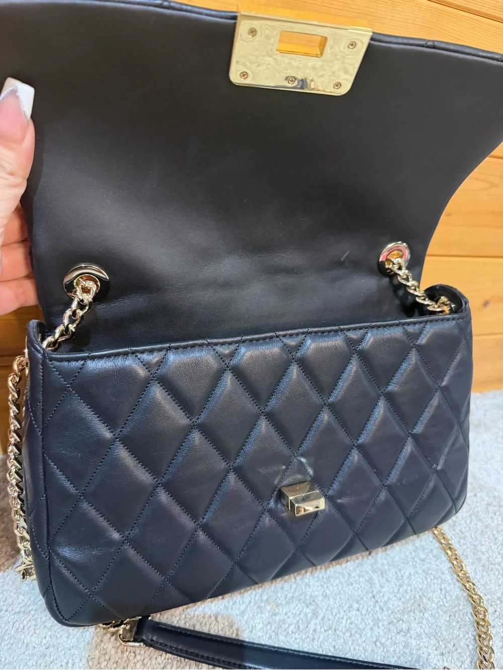 Kate spade Black Quilted Chain-Strap Shoulder Bag
